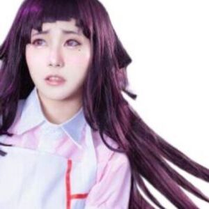 Long Wavy Dark Purple Wig with bangs great for Anime costume